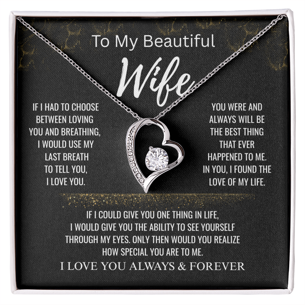 To My Beautiful Wife+I Found The Love of My Life+Forever Love Necklace