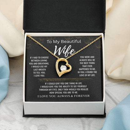 To My Beautiful Wife+I Found The Love of My Life+Forever Love Necklace